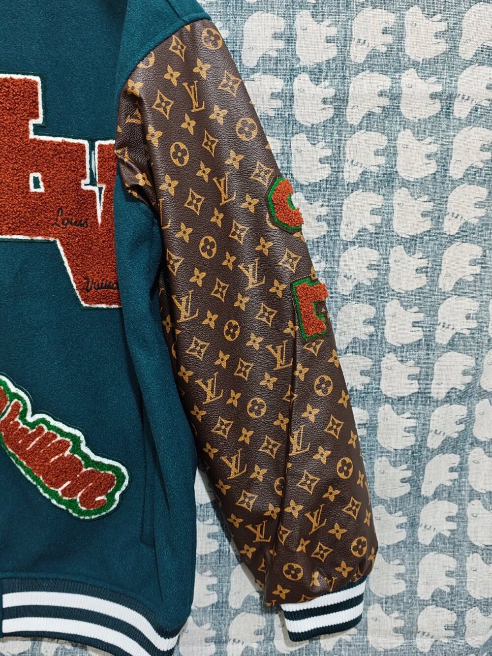 Louis Vuitton Teal Varsity Jacket Unisex US L - Picture 8 of 14